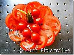 P8080830自家製　トマトとミニトマトと自家製茗荷